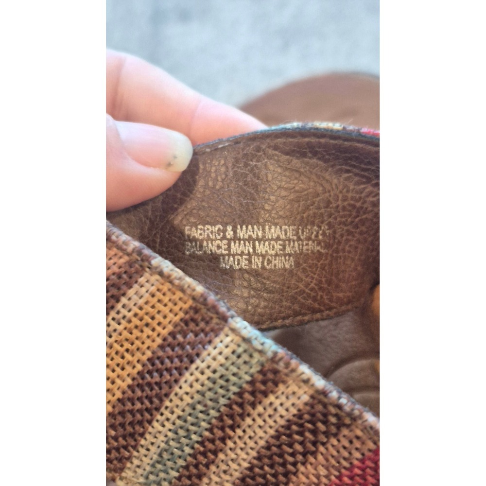 BOC Born Concept Womens Size 8 Brown Boho Woven Multi Stripe Slide Sandals - Picture 7 of 11